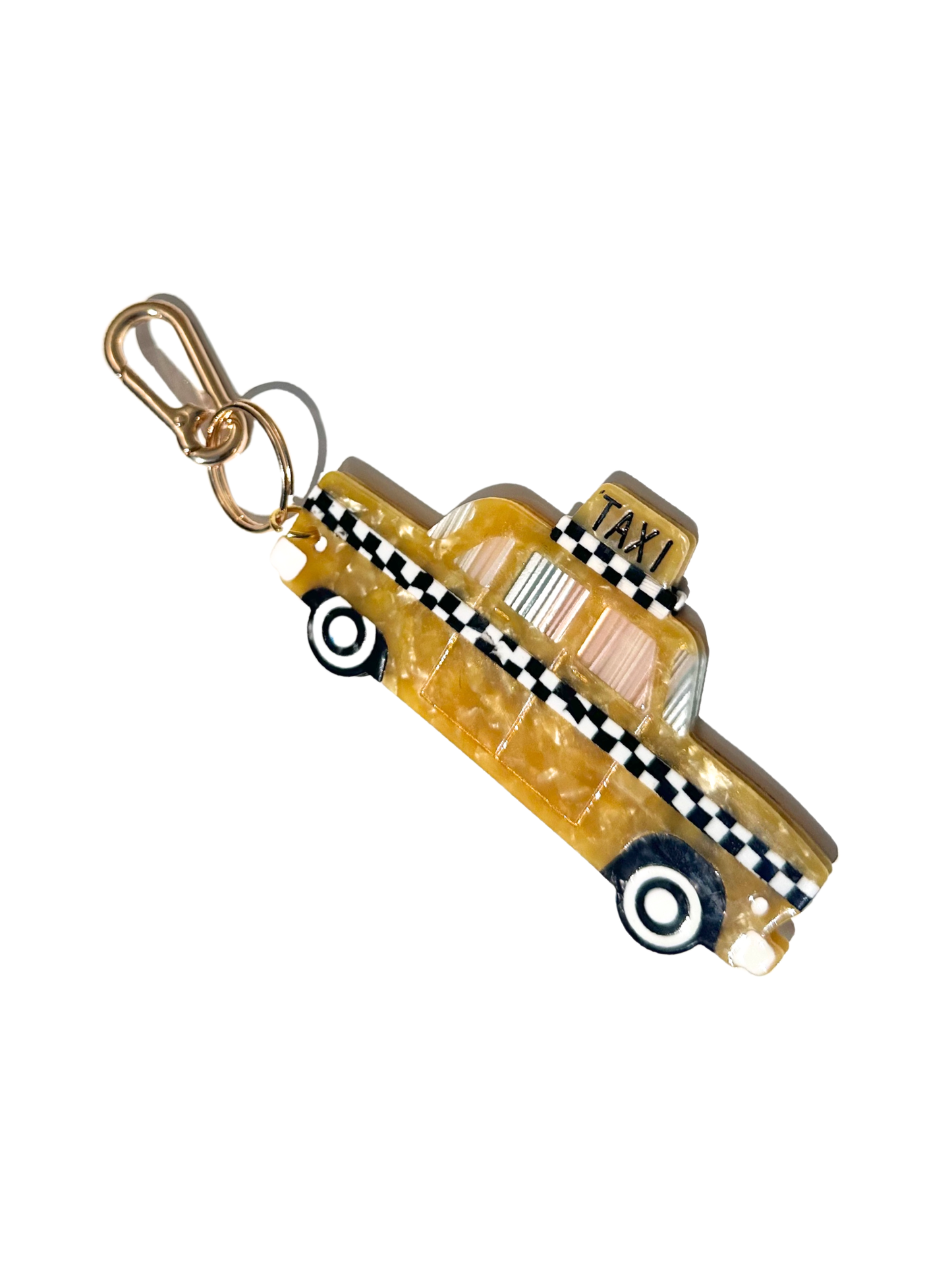 Hand-painted Taxicab Bag Charm & Keychain | Eco-Friendly