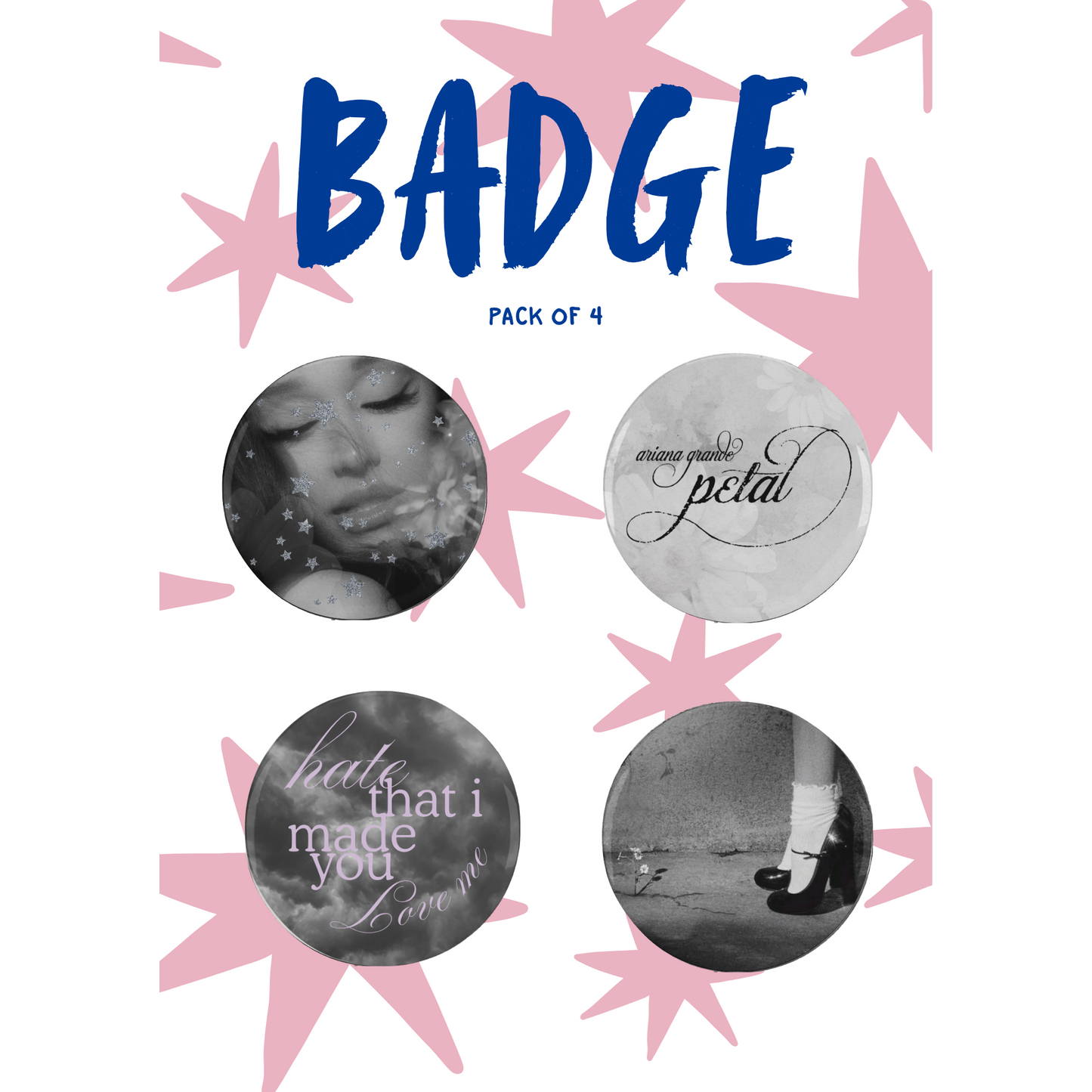 The Ariana Grande Button Badge Pack