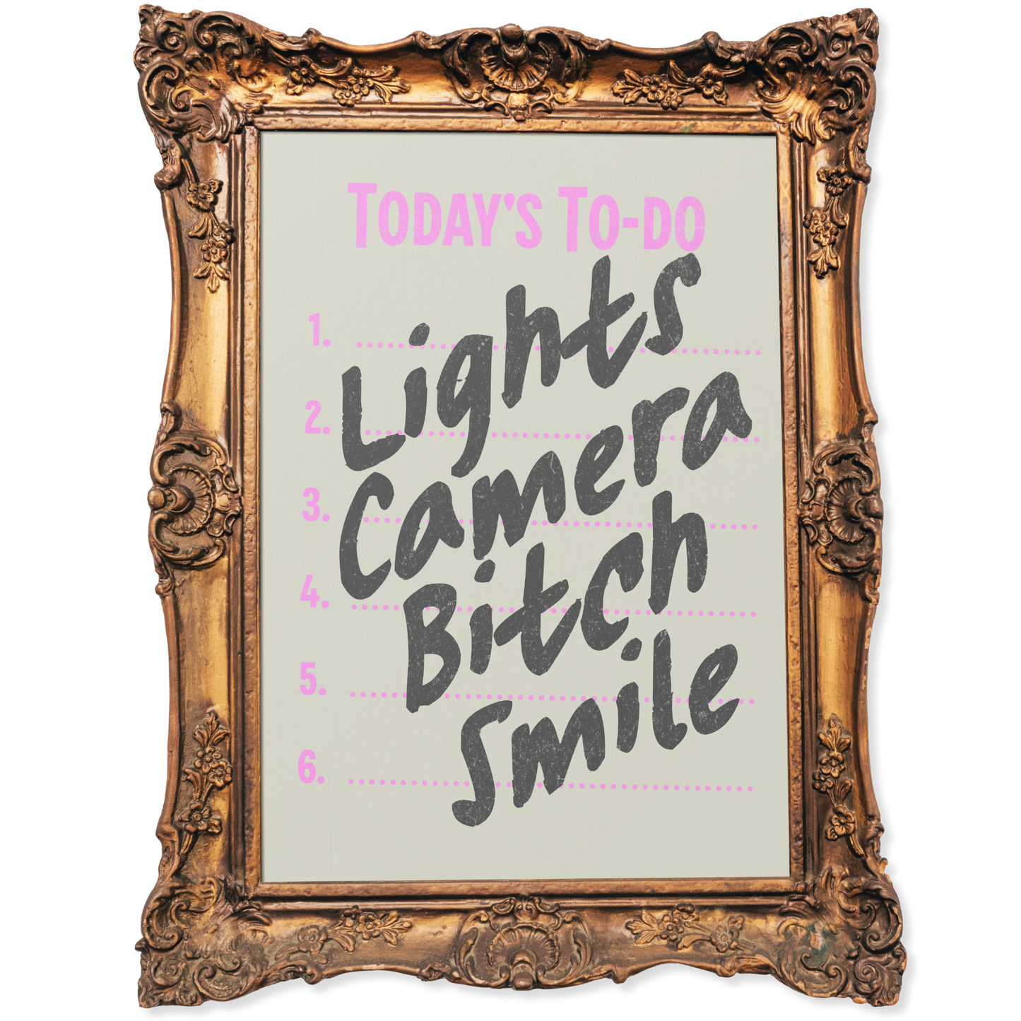 Lights camera bi*ch smile