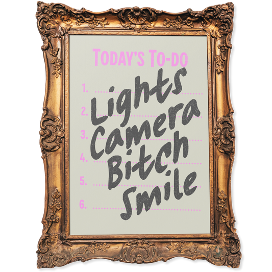 Lights camera bi*ch smile